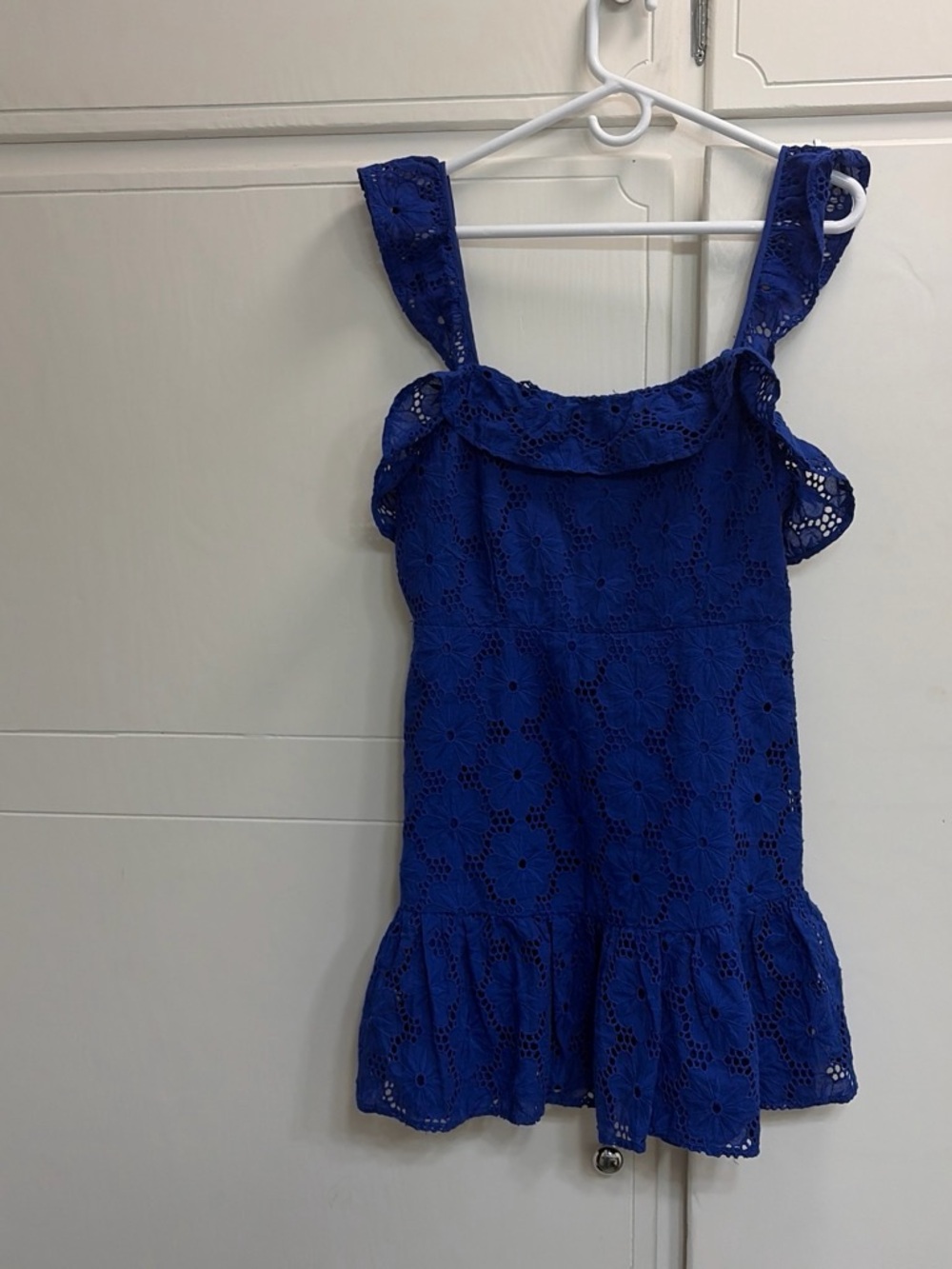 Lulu's Royal Blue Eyelet Mini Dress
